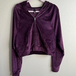 Victoria’s Secret Velour Crop Zip Top, Small